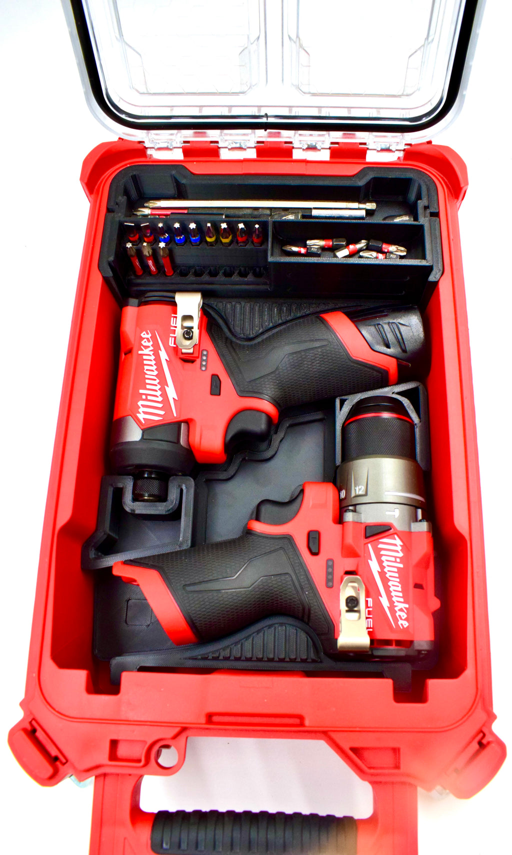 Wkładka organizacyjna do PACKOUT™ – kompatybilna z wkrętarką Milwaukee M12 FPD2 oraz zakrętarką Milwaukee M12 FID2