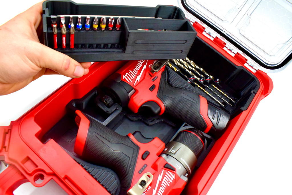 Wkładka organizacyjna do PACKOUT™ – kompatybilna z wkrętarką Milwaukee M12 FPD2 oraz zakrętarką Milwaukee M12 FID2