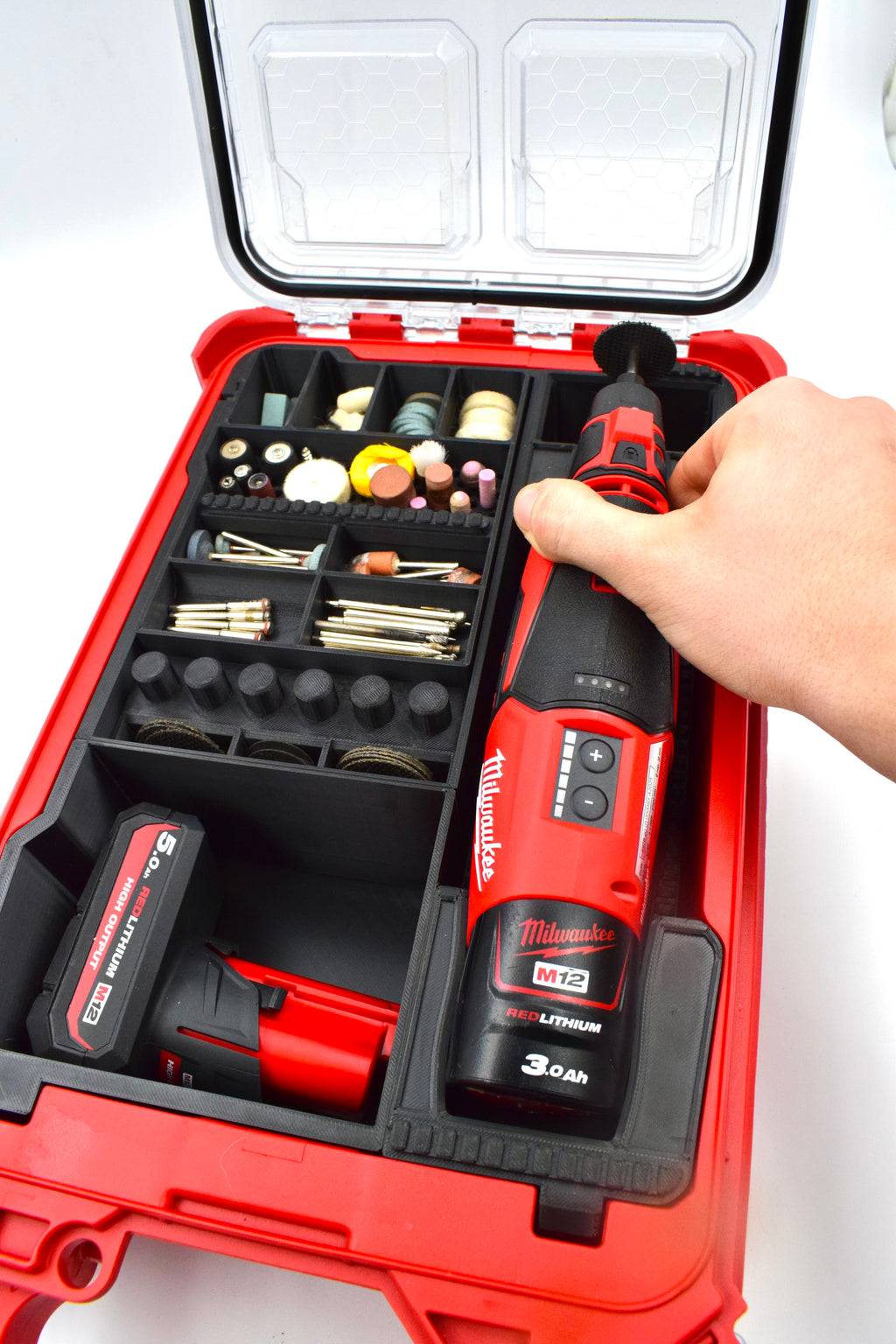 Wkładka organizacyjna do PACKOUT™ – kompatybilna z Multiszlifierką Milwaukee M12 BLROT