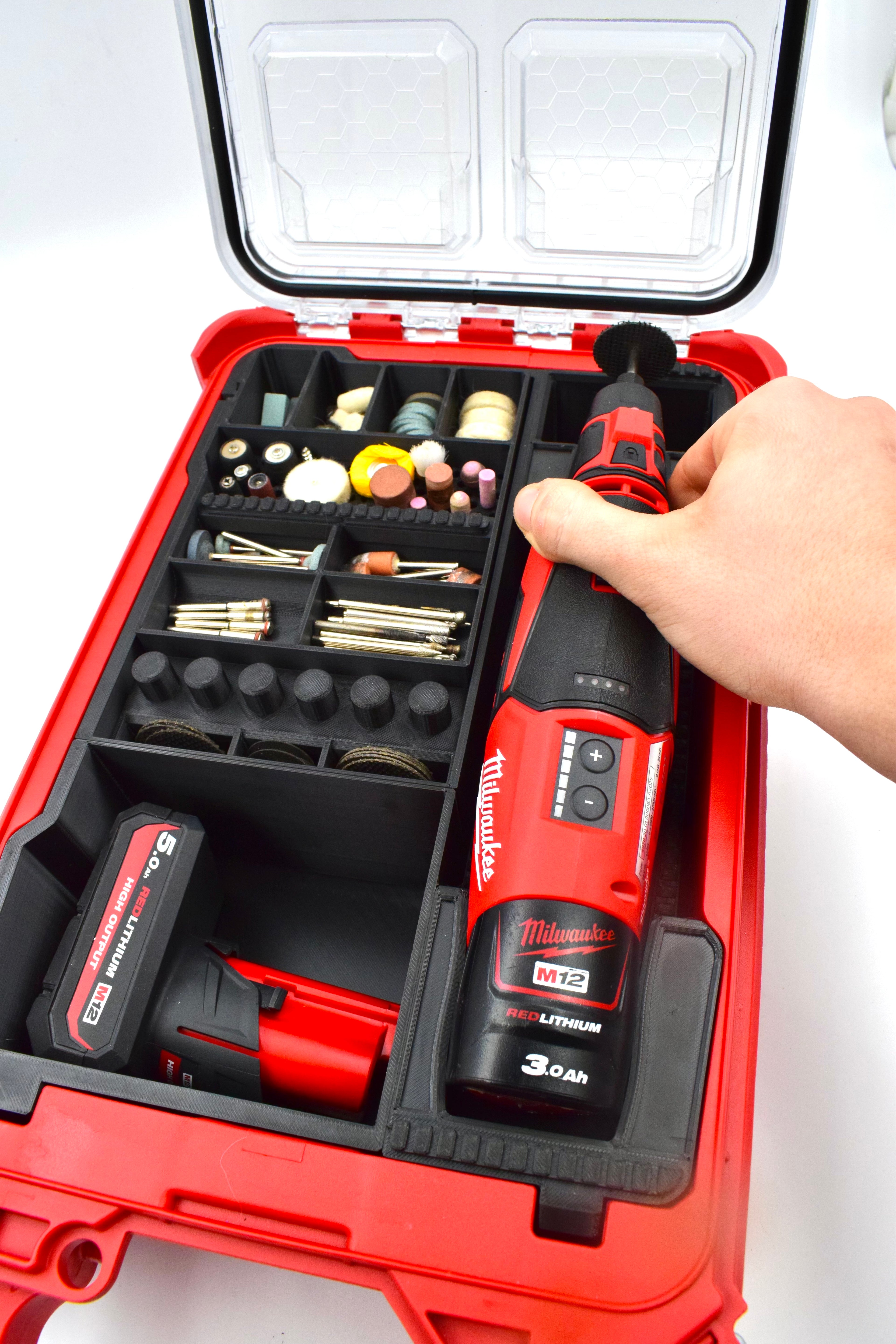 Wkładka organizacyjna do PACKOUT™ – kompatybilna z Multiszlifierką Milwaukee M12 BLROT